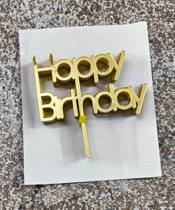 Mini Cake Topper - D57, 10 Pcs Pack, Gold