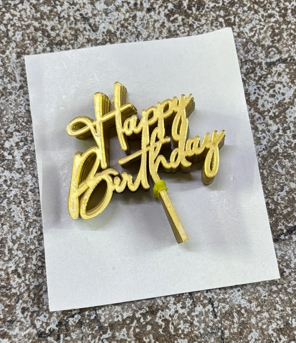 Mini Cake Topper - D58, Gold, 10 Pcs Pack