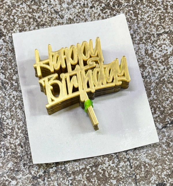 Mini Cake Topper - Gold, 10 Pcs Pack, D60