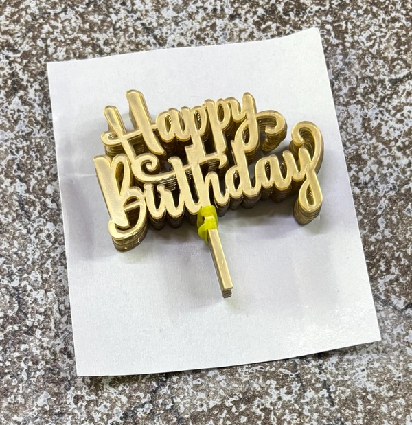 Mini Cake Topper - D61, Gold, 10 Pcs Pack