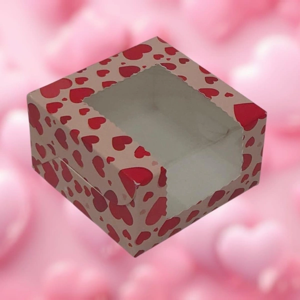 Valentines Brownie Box - One Brownie 3*3*1.75 Inches, 10 Pcs Pack