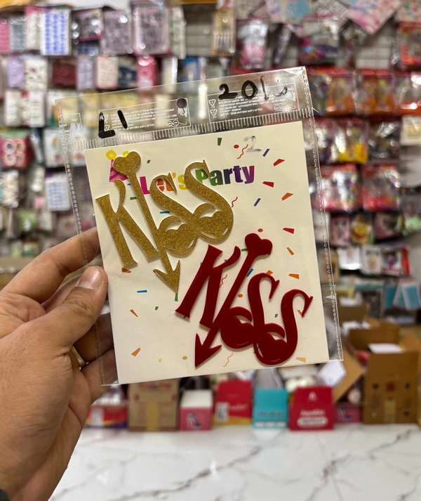 Gold & Red Acrylic Cut Outs - 2 Pcs, L1