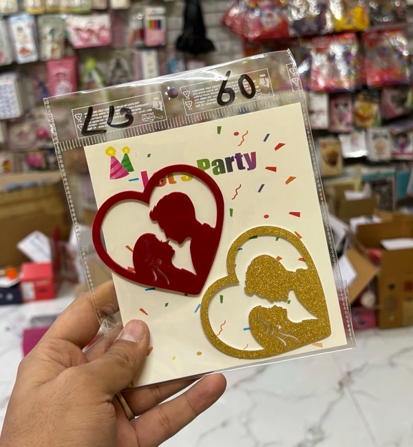 Gold & Red Acrylic Cut Outs - 2 Pcs, L13