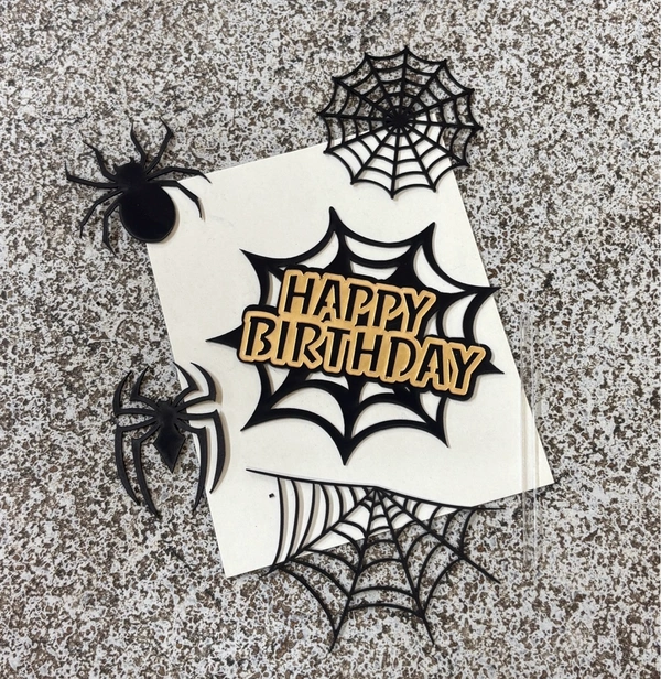 Acrylic Spiderman Theme Set - Black, 5 Pcs