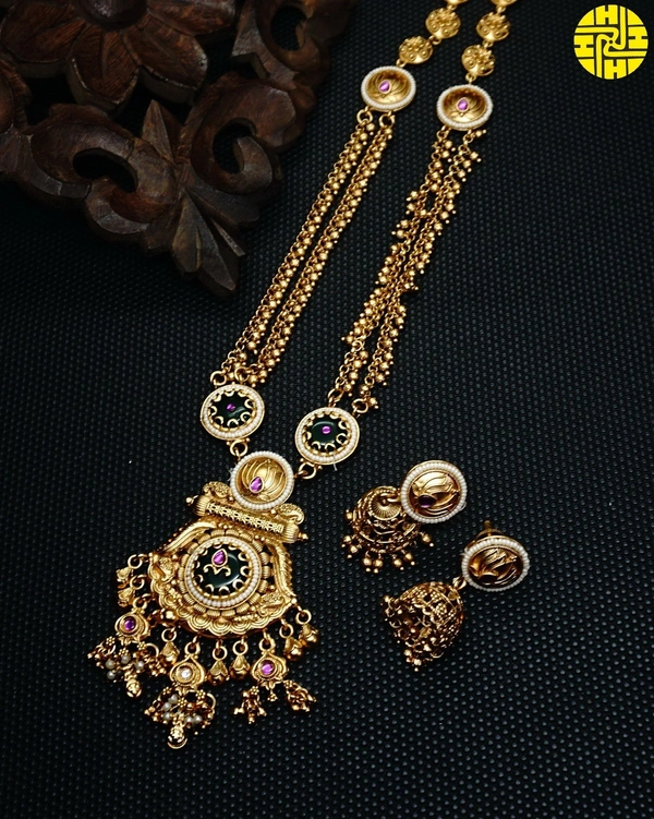 Classic Long Heritage Necklace Set - shn-89