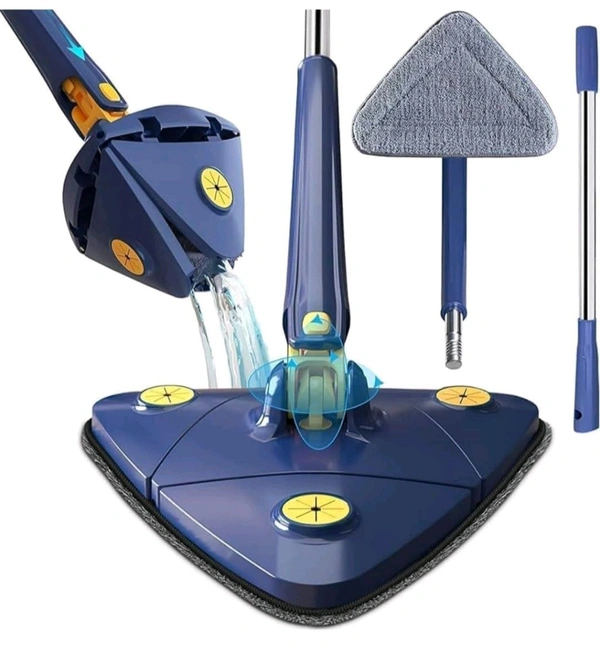 Rotatable Adjustable Triangle Cleaning Mop - Navy Blue