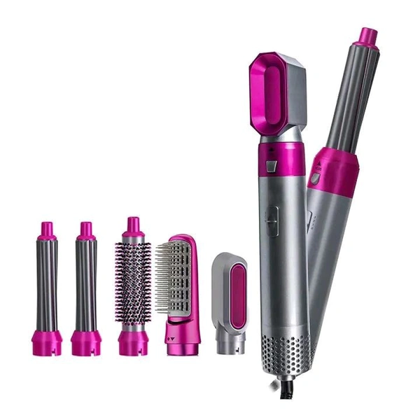 5 in 1 Hair Styler - Hair Dryer - Hot Air Brush Styler and Volumizer - Hair Straightener Curler 