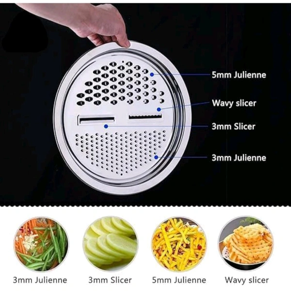 3 in 1 Stainless Steel Grater Solid Basin Drain Basket Washing Bowl