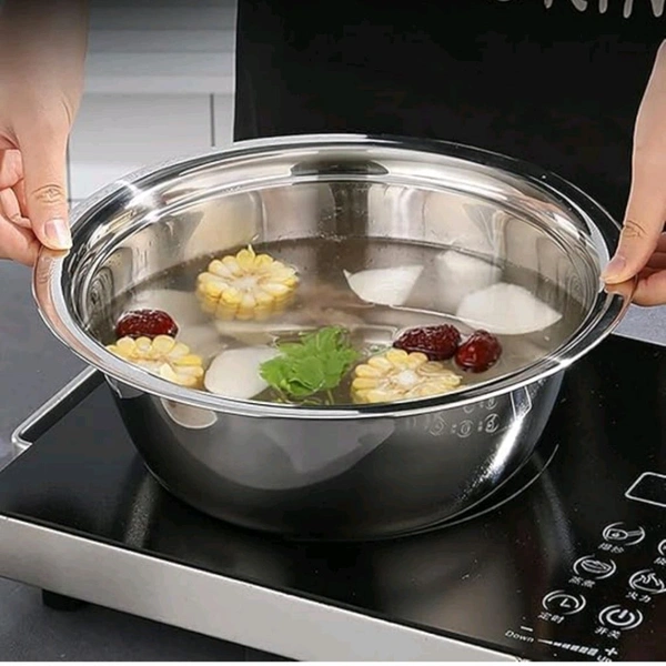 3 in 1 Stainless Steel Grater Solid Basin Drain Basket Washing Bowl