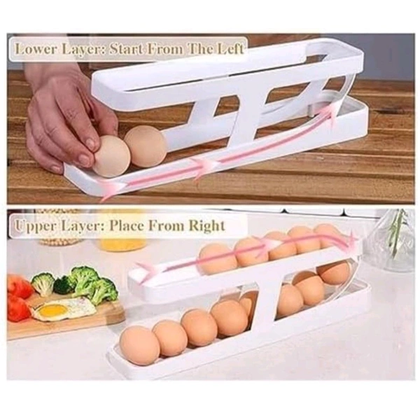 Automatic Rolling Plastic Egg Dispenser Holder