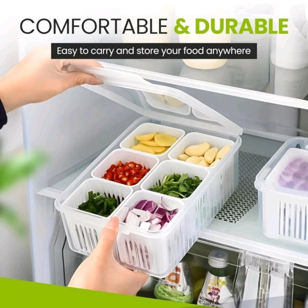 Food Storage Box With Lid and 6 Compartments