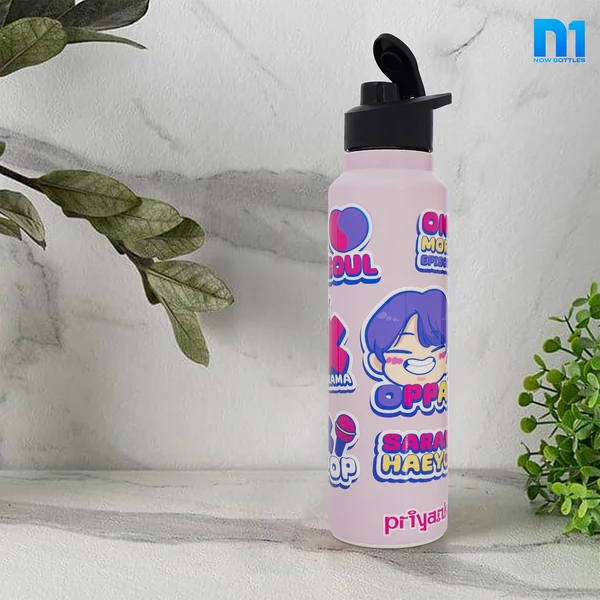 Customised Stainless Steel Water Bottle -Pink k (304 Food Grade) - Pink