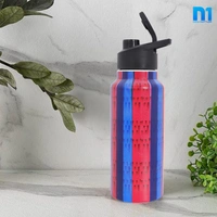 Customised Stainless Steel Water Bottle -Blue Football (304 Food Grade) - Blue