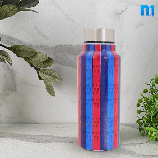 Customised Stainless Steel Water Bottle -Blue Football (304 Food Grade) - Blue