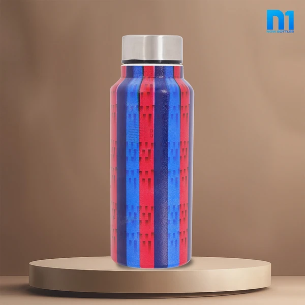 Customised Stainless Steel Water Bottle -Blue Football (304 Food Grade) - Blue