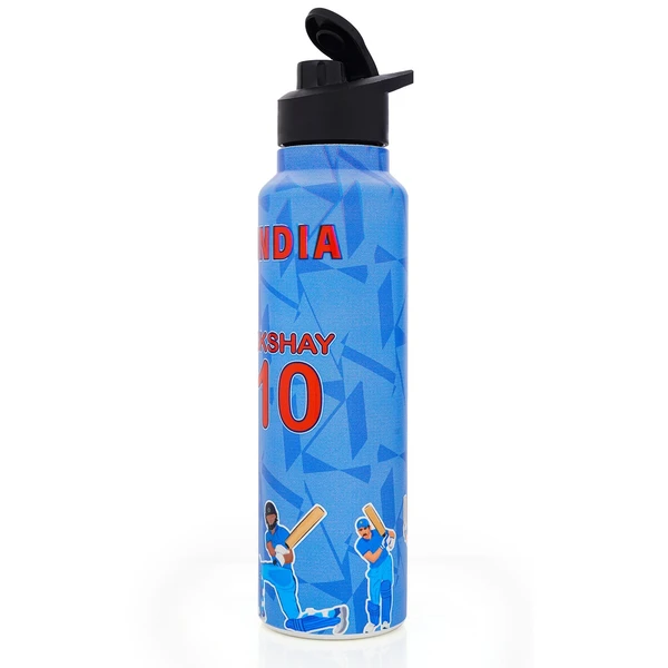 Customised Stainless Steel Water Bottle -Blue Indian Team (304 Food Grade)