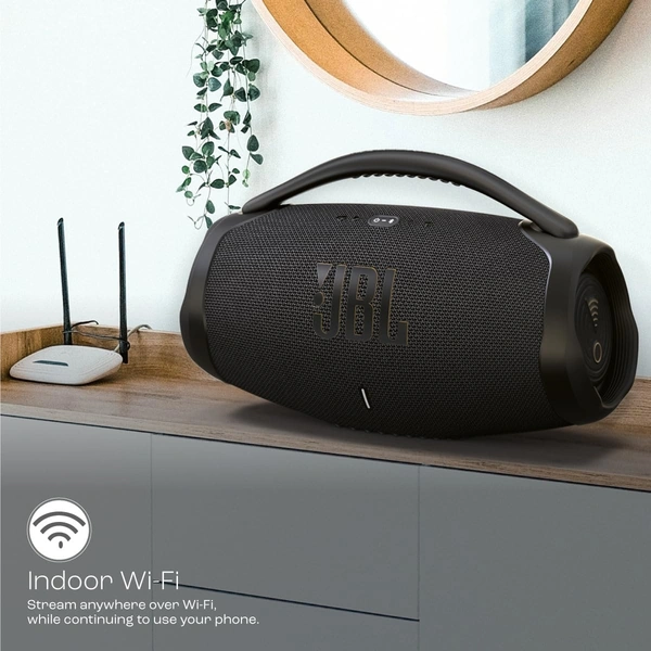 JBL Boombox3 WiFi, Deep Bass, 24H Playtime,BuiltIn Powerbank, IP67, Alexa 180 W Bluetooth Speaker  (Black, Stereo Channel) - Black
