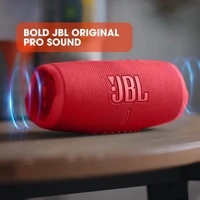 JBL Charge 5, Wireless Portable Bluetooth Speaker Pro Sound, 20 Hrs Playtime, Powerful Bass Radiators, Built-in 7500mAh Powerbank, PartyBoost, IP67 Water & Dustproof - Red