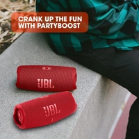 JBL Charge 5, Wireless Portable Bluetooth Speaker Pro Sound, 20 Hrs Playtime, Powerful Bass Radiators, Built-in 7500mAh Powerbank, PartyBoost, IP67 Water & Dustproof - Red