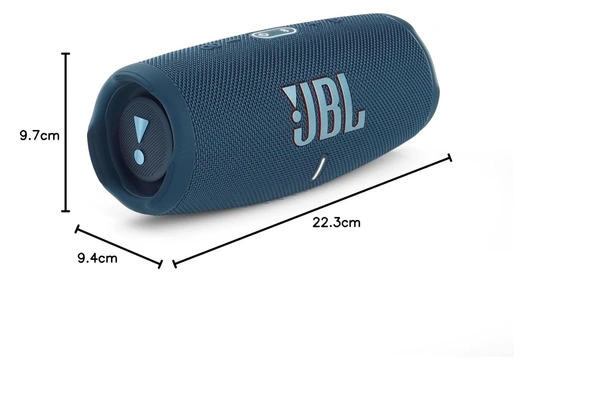 JBL Charge 5, Wireless Portable Bluetooth Speaker Pro Sound, 20 Hrs Playtime, Powerful Bass Radiators, Built-in 7500mAh Powerbank, PartyBoost, IP67 Water & Dustproof - Blue