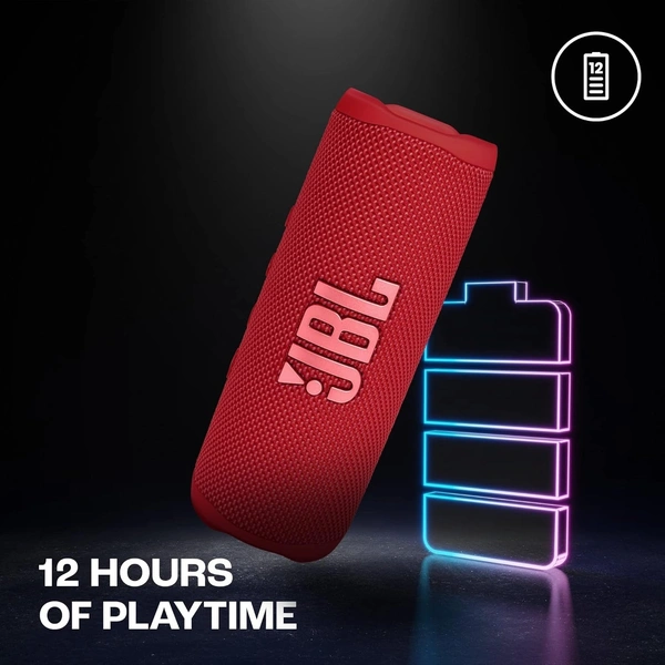 JBL Flip 6 - Portable Bluetooth Speaker, Powerful Sound and deep bass, IPX7 Waterproof, 12 Hours of Playtime, PartyBoost for Multiple Speaker Pairing for Home, Outdoor and Travel - Red
