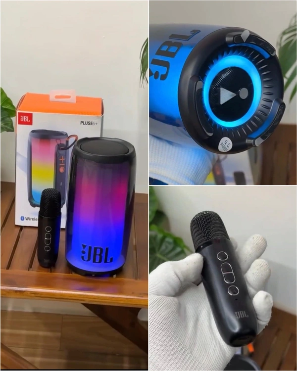 JBL Pulse 6+ with mic, Wireless Portable Bluetooth Speaker, 40 Watt, Customized 360° Lightshow Portable App, Pro Sound, Deep Bass, 12 Hours Playtime, PartyBoost, IP67 Waterproof & Dustproof