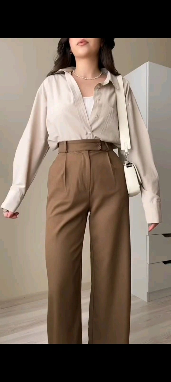Brown Casual Pant For Women  - M