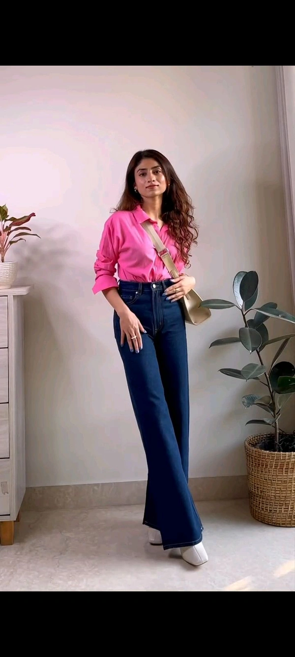 Pink Coloured Beautiful Shirt For Women  - S