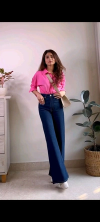 Pink Coloured Beautiful Shirt For Women  - S