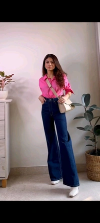 Pink Coloured Beautiful Shirt For Women  - S