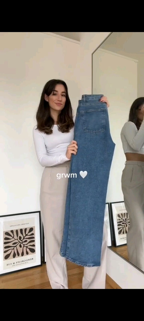 Blue Elegant Jeans For Women - L