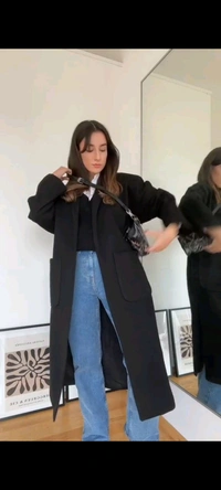 Black Long Sweater For Women  - M