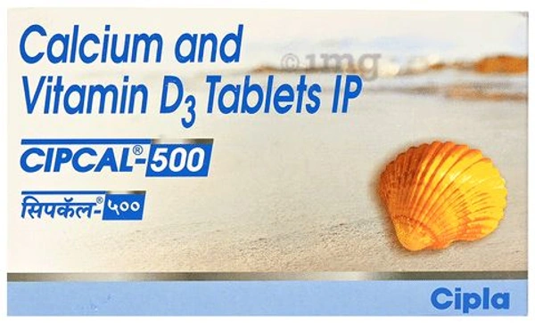 Cipcal Cipcal 500 Tablet from Cipla | Source of Calcium & Vitamin D | For Bone, Joint and Muscle Care