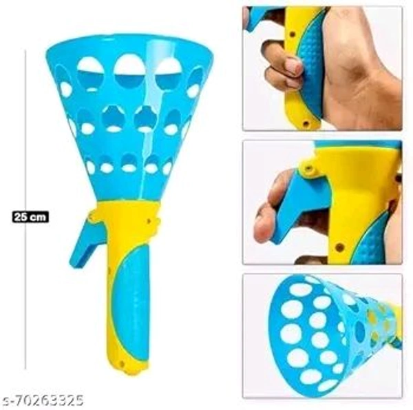 Storio Click and Catch Twin Ball Launcher Game with 3 Balls Indoor Outdoor Toy Set, Pop & Catch Ball Play Fun Boys & Girls - Multicolor