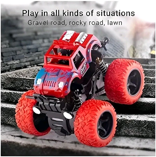 GRAPHENE Friction Powered Monster Truck Toy, Push & Go 4WD Off-Road Car for Kids, Amazing Stunts, All-Terrain Grip, Vibrant Colors, for Boys & Girls, Birthday, Christmas, Fun Play