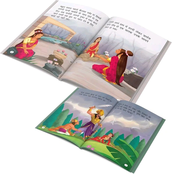  First Mythology Tale (Illustrated) (Set of 5 Books) (Hindi) - Story Books for Kids - Mahabharata, Krishna, Hanuman, Ganesha, Ramayana - Age 3+ - Hindi Stories for Children