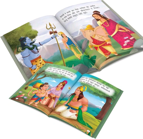  First Mythology Tale (Illustrated) (Set of 5 Books) (Hindi) - Story Books for Kids - Mahabharata, Krishna, Hanuman, Ganesha, Ramayana - Age 3+ - Hindi Stories for Children