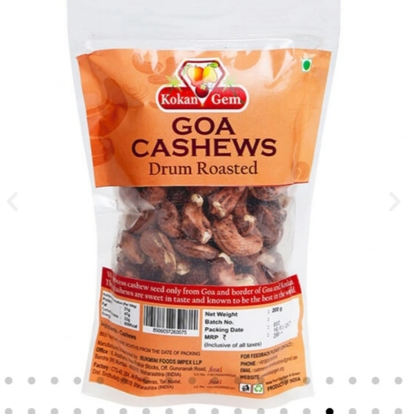Goa Cashews Drum Roasted