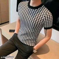 Raund Neck Printed Polyester T Shirt For Man  - Xxl