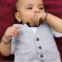 Kj Nazaria 92.5 Baby Silver Nazaria 92.5 - White with Black Beads, Baby free size