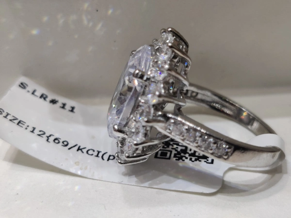 italianaa Italianaa 92.5 Sterling Silver Ladies Ring - White , 12 Steel
