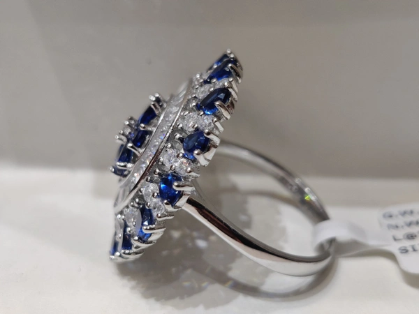 italianaa Italianaa Sterling 92.5 Silver Ring - white, 15 Steel