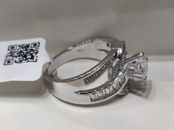 italianaa Italianaa Sterling 92.5 Silver Ring - white, 18
