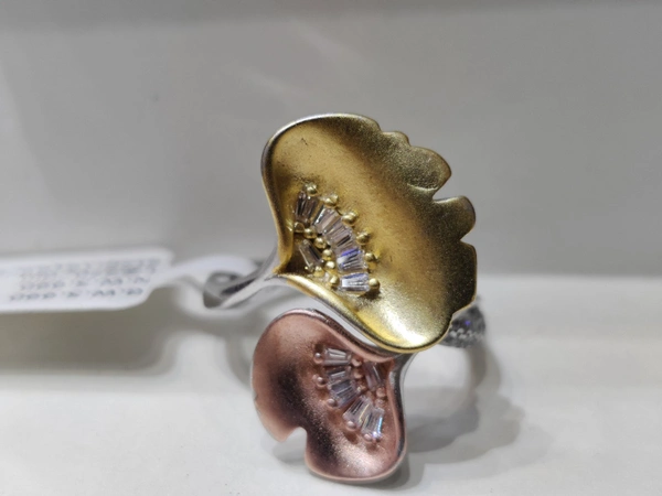 italianaa Italianaa Sterling 92.5 Silver Ring with Rose & Gold finish - White with Yellow & Rose Gold finish, 16