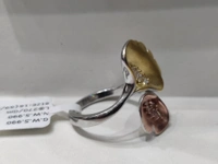 italianaa Italianaa Sterling 92.5 Silver Ring with Rose & Gold finish - White with Yellow & Rose Gold finish, 16