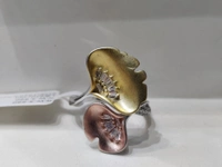 italianaa Italianaa Sterling 92.5 Silver Ring with Rose & Gold finish - White with Yellow & Rose Gold finish, 16