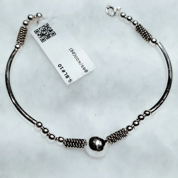 italianaa Oxidised 92.5 Silver Women Bracelet - Oxidised white, free