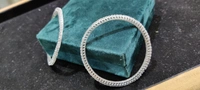 Italianaa Solitaire Line Silver Bangle  - white, 2.8