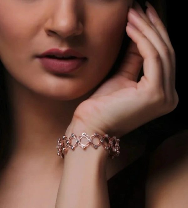 italiana 92.5 Ring cum Bracelet with Rose Gold finish the  - Rose gold, free size