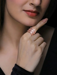 italiana 92.5 Ring cum Bracelet with Rose Gold finish the  - Rose gold, free size